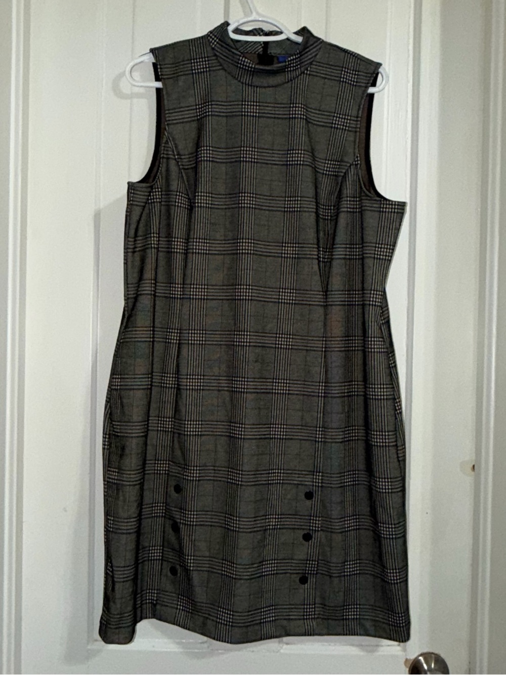 Women's size XL Apt. 9 Sleeveless Plaid Mock Neck Dress